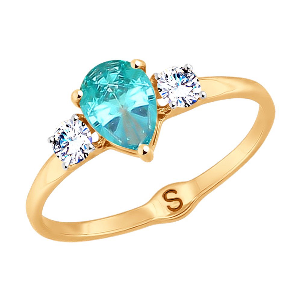 

Кольцо SOKOLOV из золота с бесцветными и зелёным Swarovski Zirconia